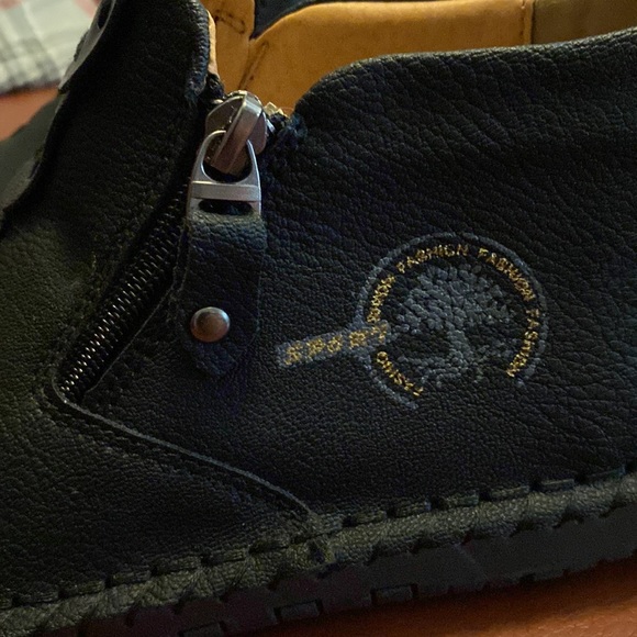 Dacomfy Mens Ankle Boots Leather Casual Loafers Shoes, Mens Side Zipper Boots - Picture 5 of 7